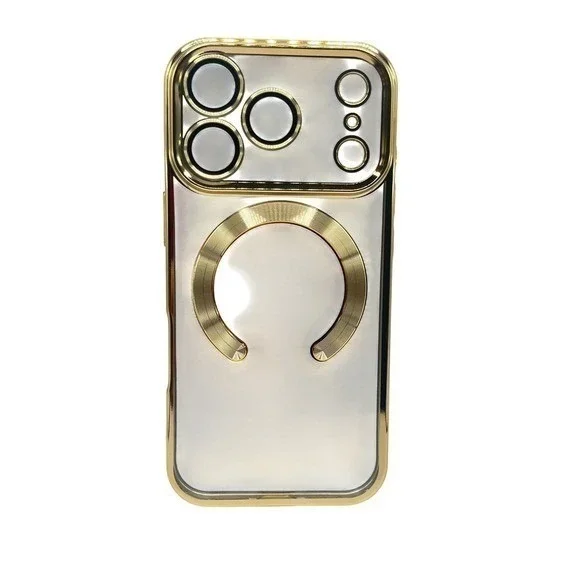iPhone 17 Pro Clear Protective Case Gold Metallic‎ Trim NEW