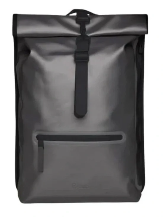 Men's Rains Black Roll-Top Waterproof Backpack New