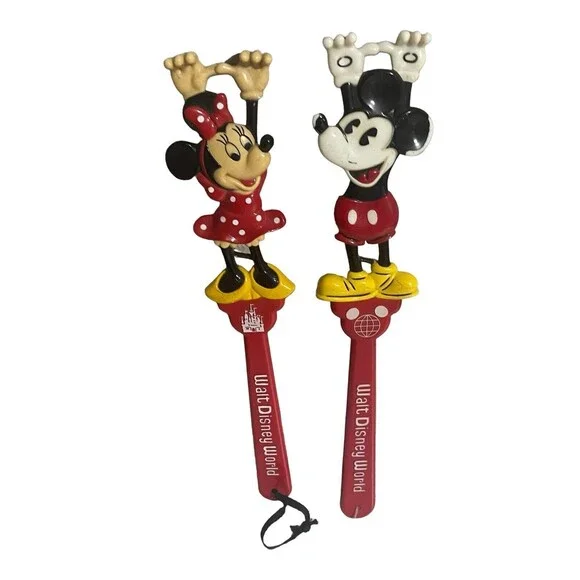 Vintage Mickey/Minnie Mouse Back Scratcher Walt Disney World Souvenir 15.5