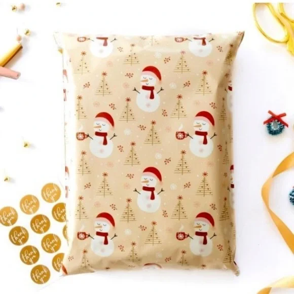 Snowman Holiday Poly Mailers Christmas Designer Shipping Bags Nwt