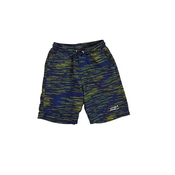 Eddie Bauer Hybrid Wet Dry Shorts Blue Green Drawstring Swim Trunks Small 7/8
