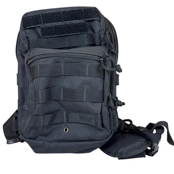 Highland Tactical Black Sling Bag EDC Molle Tactical Shoulder Pack Backpack