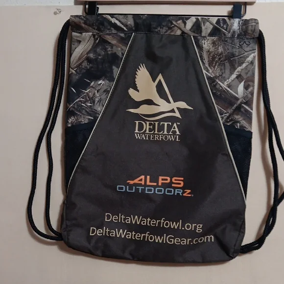 Brown Backpack with Drawstring Closure