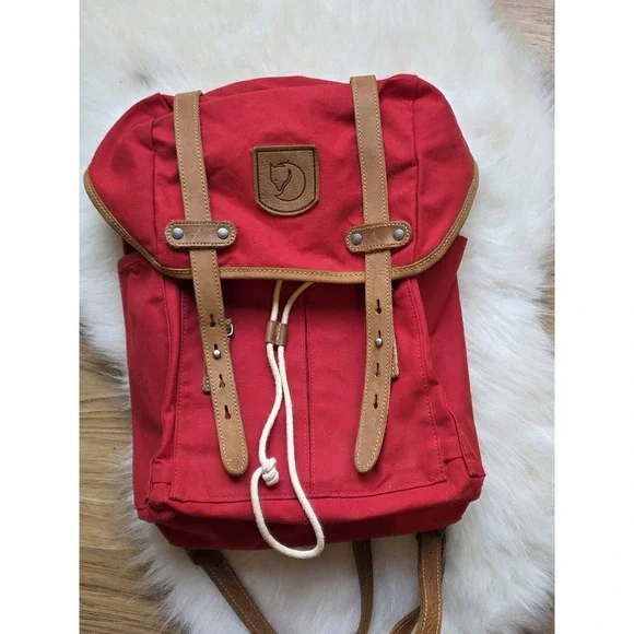 Fjallraven Rucksack No. 21 - G-1000 Heavy Duty Medium Red Day Backpack Bag