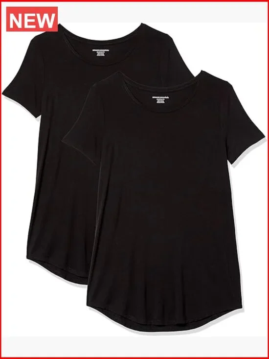 Short-Sleeve Scoopneck Tunic Tops Pack of 2