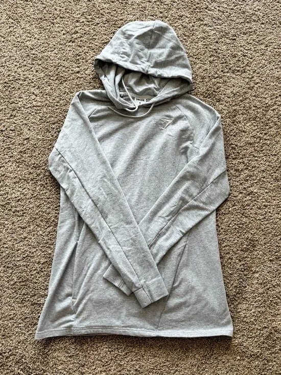 Gymshark Light‎ Gray Hoodie Size Medium Workout Gym