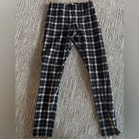Kids Black and off white plaid Leggings