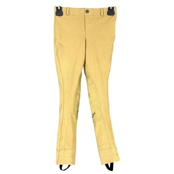 TuffRider Starter Lowrise Pull On Jods Equestrian Riding Breeches Tan 10‎ Kids