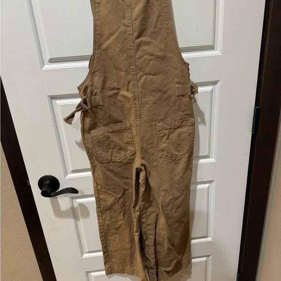 Zara Girls Tan Overalls with Adjustable Straps