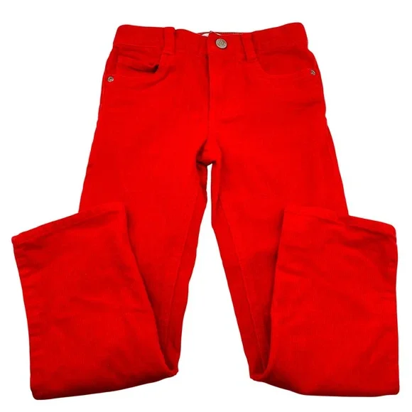 Boden‎ Kids 6/116cm Red/Orange Corduroy Pants Adjustable Waist Casual School EUC