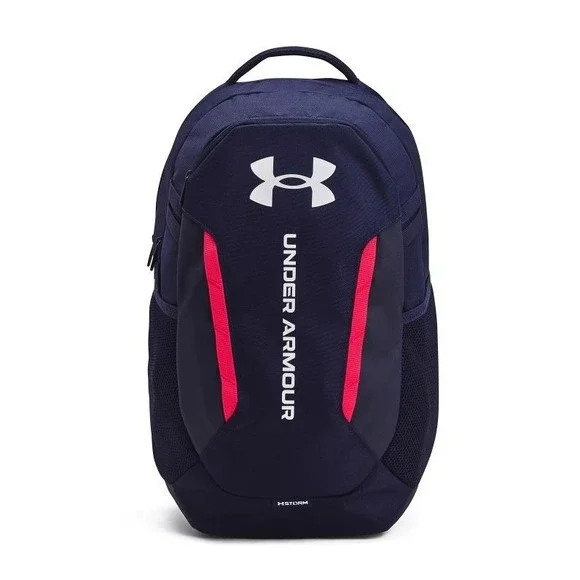 NEW Under Armour Hustle 6.0 Pro Backpack Navy Red Accents School Travel Everyday
