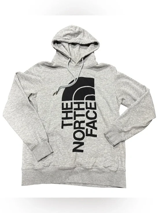 The North Face Womens Gray Long Sleeve Graphic Fleece Pullover Hoodie Size Small