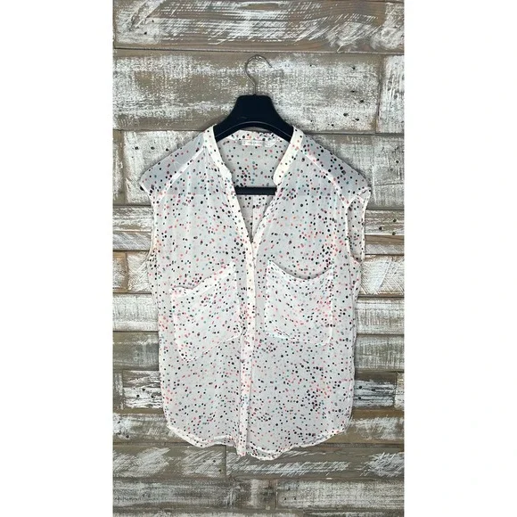 Zara Trafaluc womens‎ sleeveless polka dot blouse XS