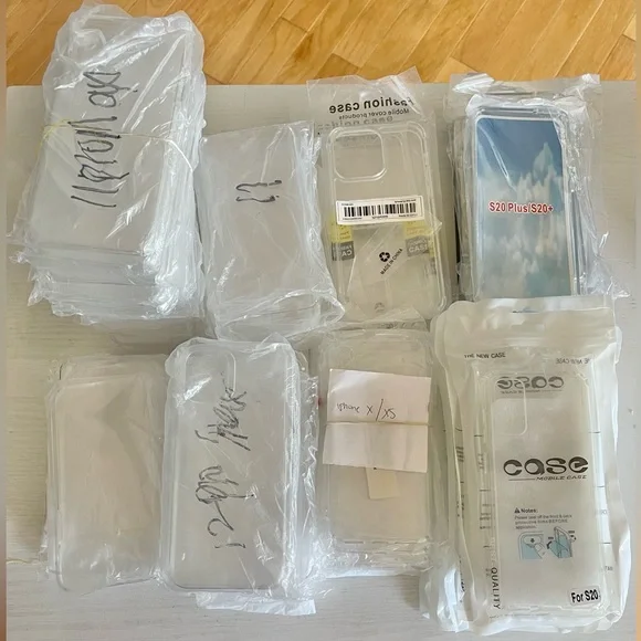 iPhone and Samsung clear hard plastic phone cases