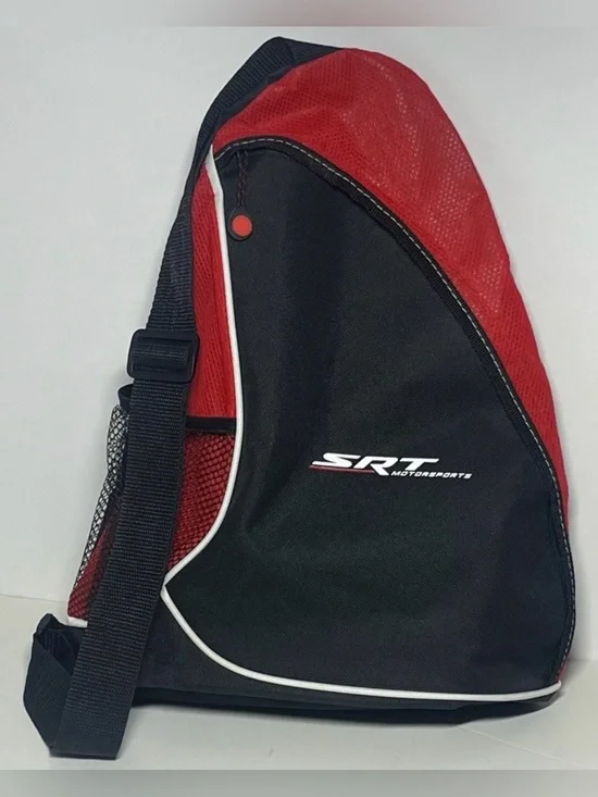 SRT Motorsports Crossbody Sling Backpack Dodge High Performance Bag Red Black