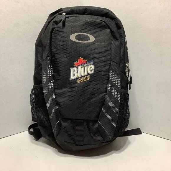 Oakley #92604 Backpack Black Labatt Blue Imported Embordered Front 18