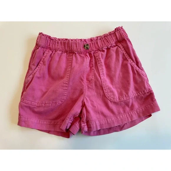 Cat & Jack Girls Pink‎ Paperbag Waist Shorts Elastic Waist Cotton Blend Size Med
