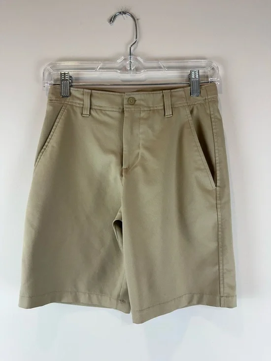 Under Armour Boy’s Tan Beige Showdown Golf Golfing Preppy Shorts Size Medium