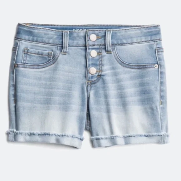 Hippie Girl - Girls Hildie Knit Denim Cuff Short. Size 18