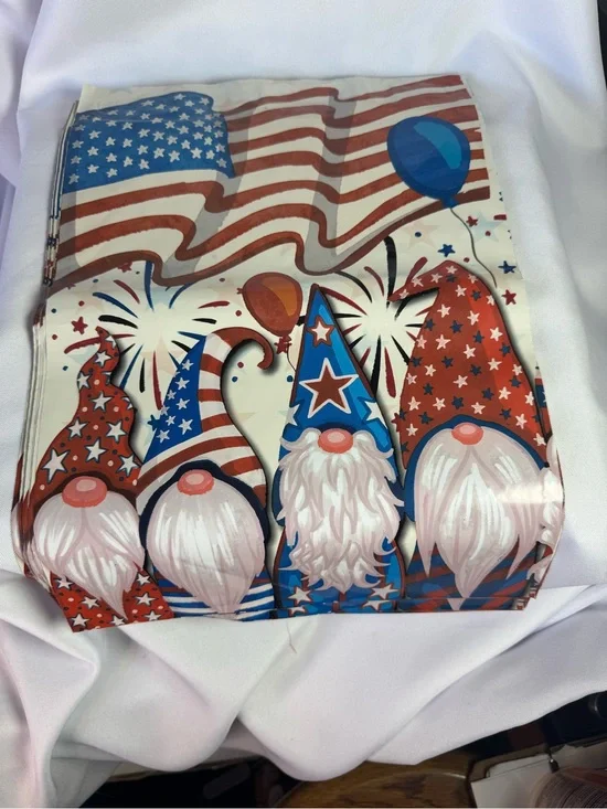 ★ Patriotic Gnome Poly Mailers 10x13 Shipping Bags Fourth of July Pack