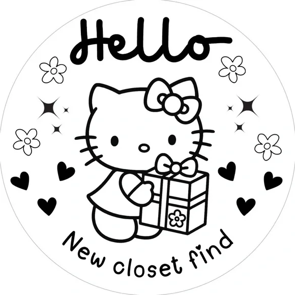 Handmade 50 Count Hello Kitty Hello New Closet Find Stickers