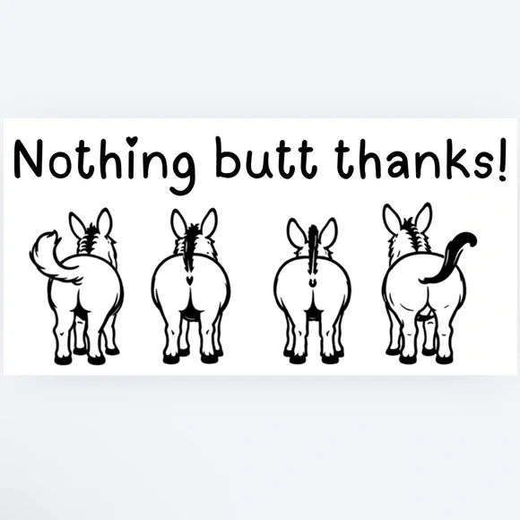 Handmade 50 Count Donkey “Nothing Butt Thanks Stickers