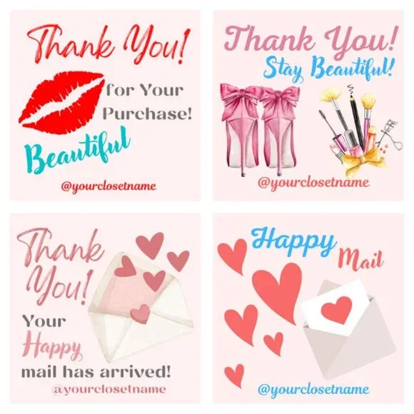 ♥️ 5x25 / 60 Thank you Stickers