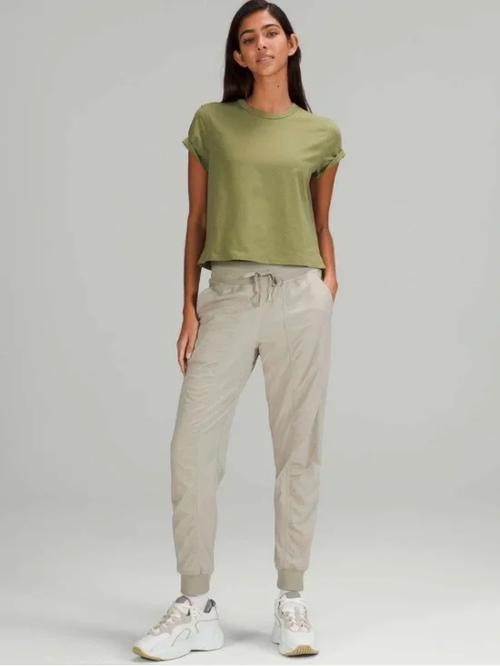 Lululemon Classic-Fit Cotton-Blend Cropped Short Sleeve Workout Run T-Shirt