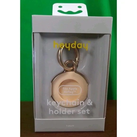 NIB Heyday Silicone‎ Apple Airtag Holder & Keychain - Mist Yellow - Mfg Sealed