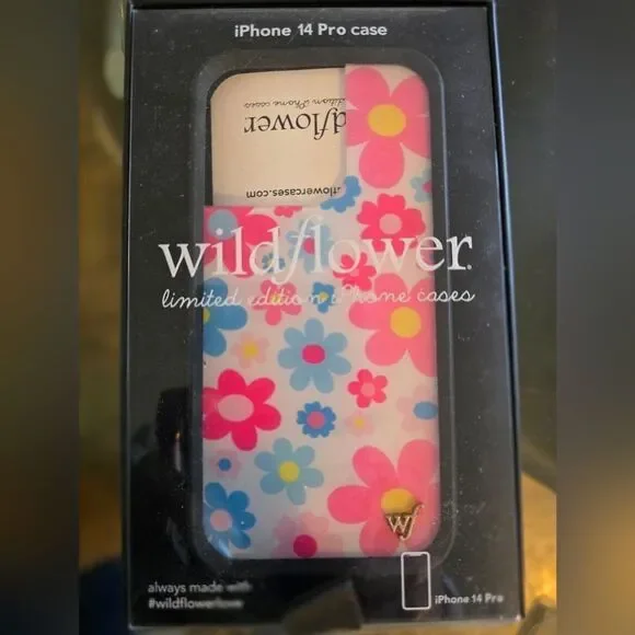 Wildflowers Pink and Blue iPhone 14 Pro Case
