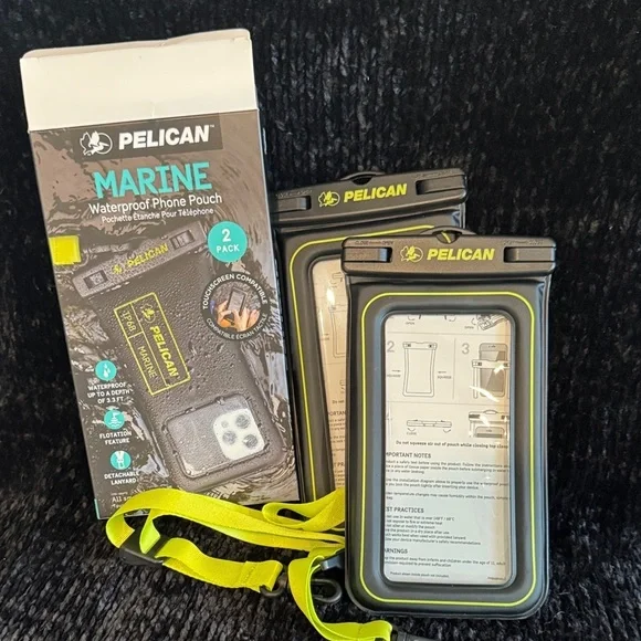 Pelican Marine Waterproof Phone Pouch - Black and Yellow