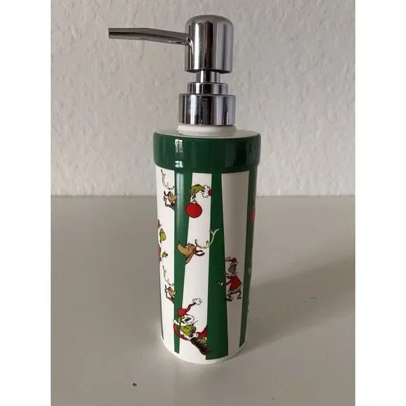 De. Seuss The Grinch And Max Ceramic Soap Dispenser Pump Christmas Ornaments NEW