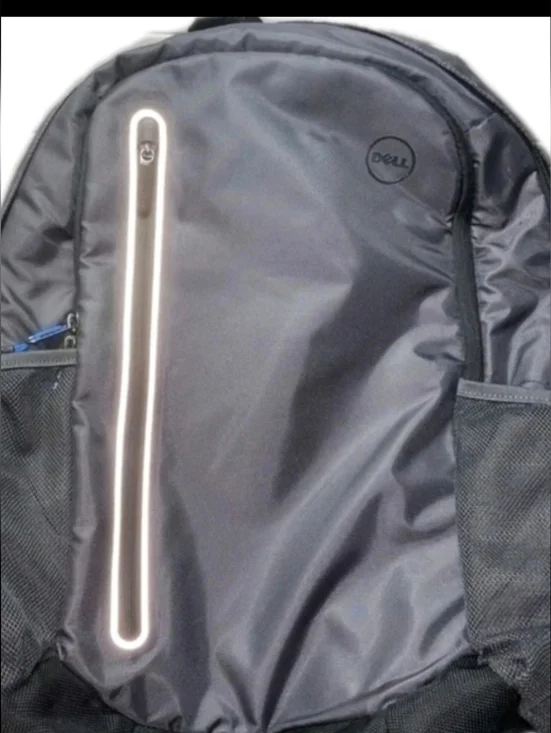 Dell Laptop Backpack Grey Reflective Stripe Travel School Computer Bag