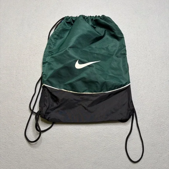 Nike Drawstring Bag Unisex OS Green Vintage Colorblock Sackpack Swoosh