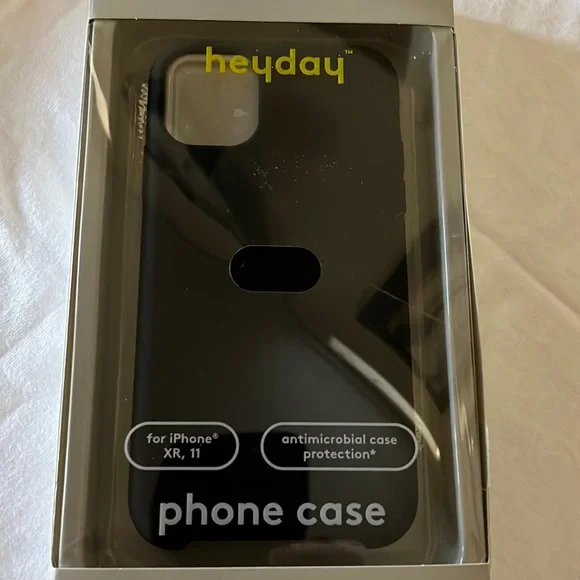 Heyday iPhone 11, XR soft touch black cell phone case.