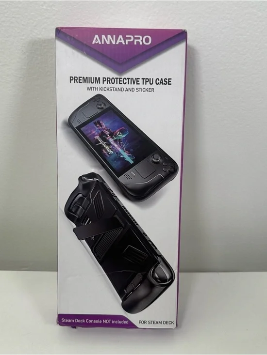 ANAPRO Steam Deck Case TPU Protective Cover w Kickstand Black Open Box