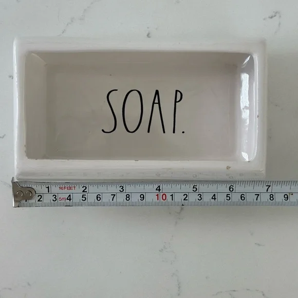 Rae Dunn “SOAP” Ceramic Soap Dish – Neutral White 🧼✨