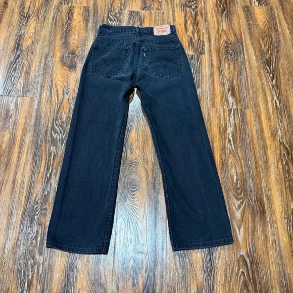 Vintage Levis 550 Relaxed Fit Black Denim Jeans 25x27 Style 100% Cotton 14 Slim