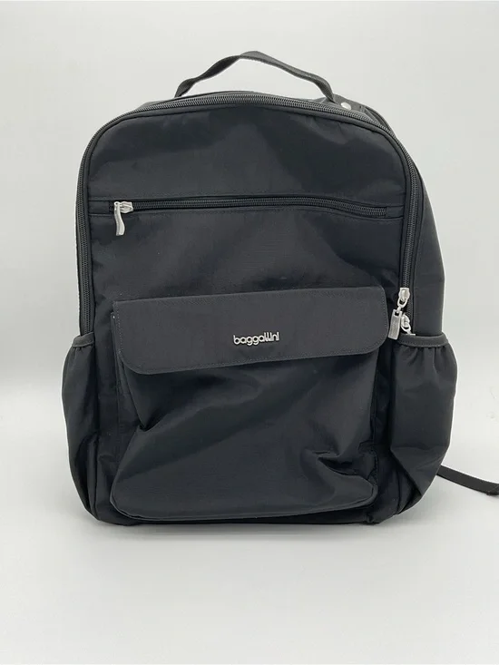 Baggallini Black Nylon Everyday Laptop Backpack with Front Pocket