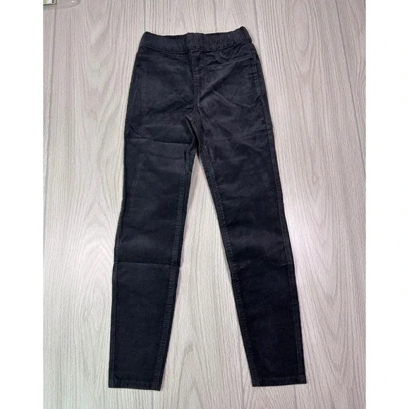 HM Kids‎ black Corduroy Pull On Leggings Adjustable Waist Size 8 8-9Y