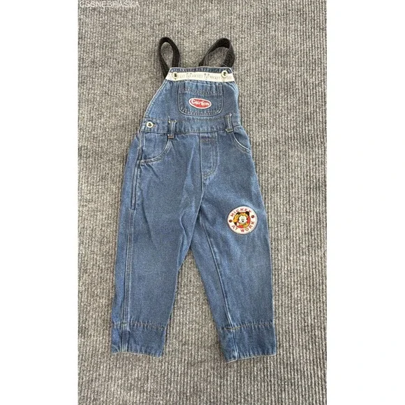 Vintage 90s Disney Mickey's Stuff for Kids Mickey at Work Overalls Sz 2T