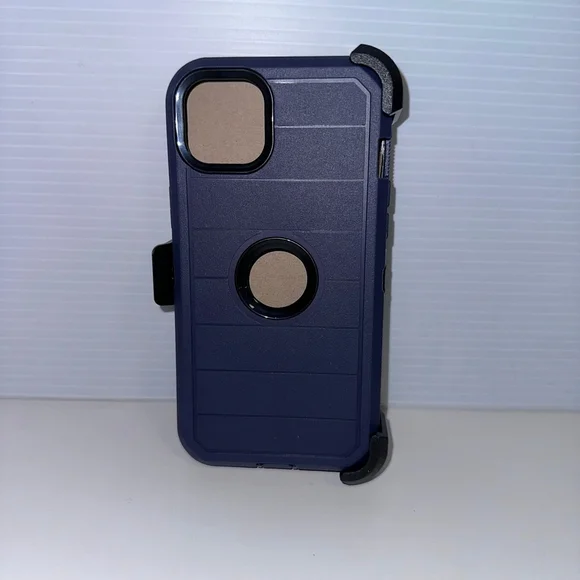 New in Packaging Cell Phone Case for iPhone 14 Plus Hip Clip Dark Blue & Black