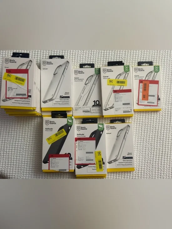 LOT OF 19 NEW BODY GUARDZ IPHONE CASES FOR iPhone 13 & 14 various sizes OPEN BOX
