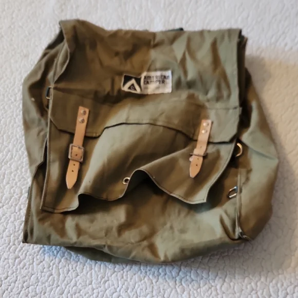 Vintage 80's Military American Camper Backback Gorpcore Distressed Grunge Retro