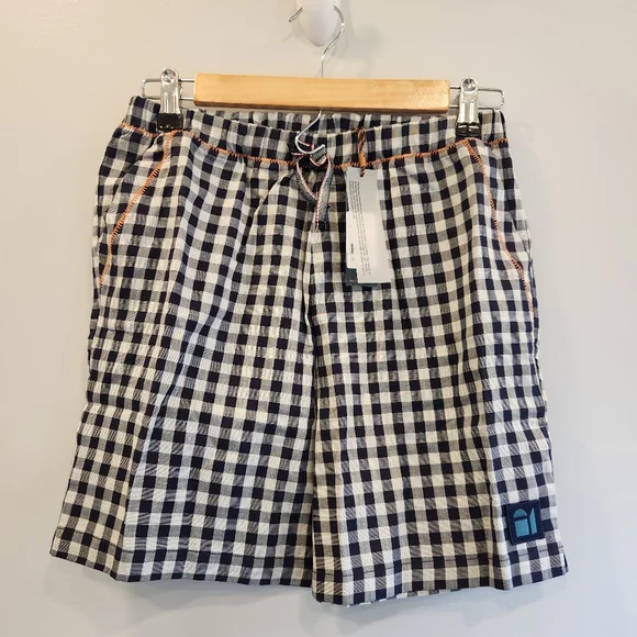 The Sunday Collective NWT Navy Windowpane Shorts 100% Cotton Kids