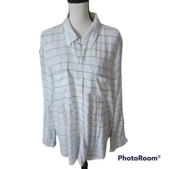 Style & Co Button Up Blouse. Size XL.