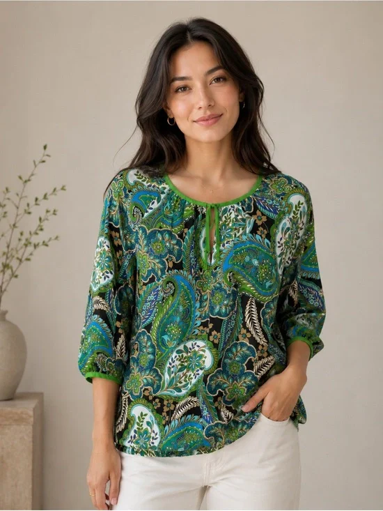Banana Republic Paisley Blouse Top Size S