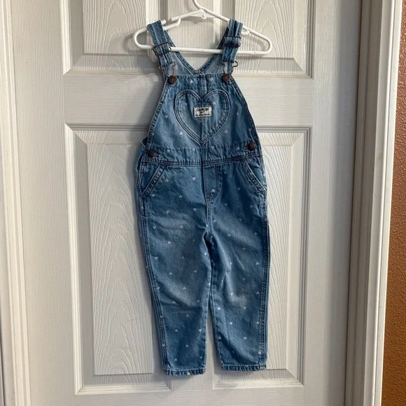 OshKosh B'gosh Blue Denim Overalls with Heart