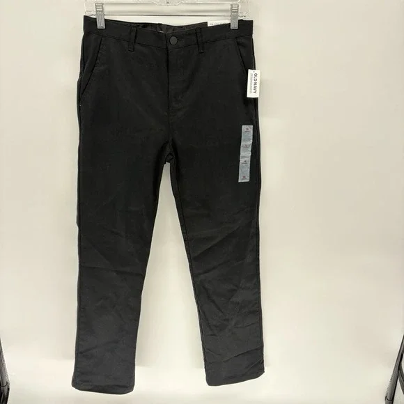 New Old Navy Boys Size 16 Black Straight Built-In Flex Uniform Chino Pants