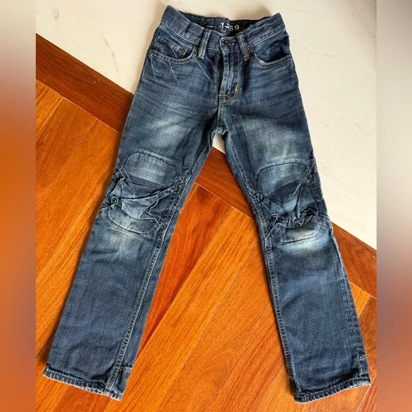 Gap Boys Slouch Jeans Pants 👖 Denim Blue Kids distressed Pant Size - 7 Slim